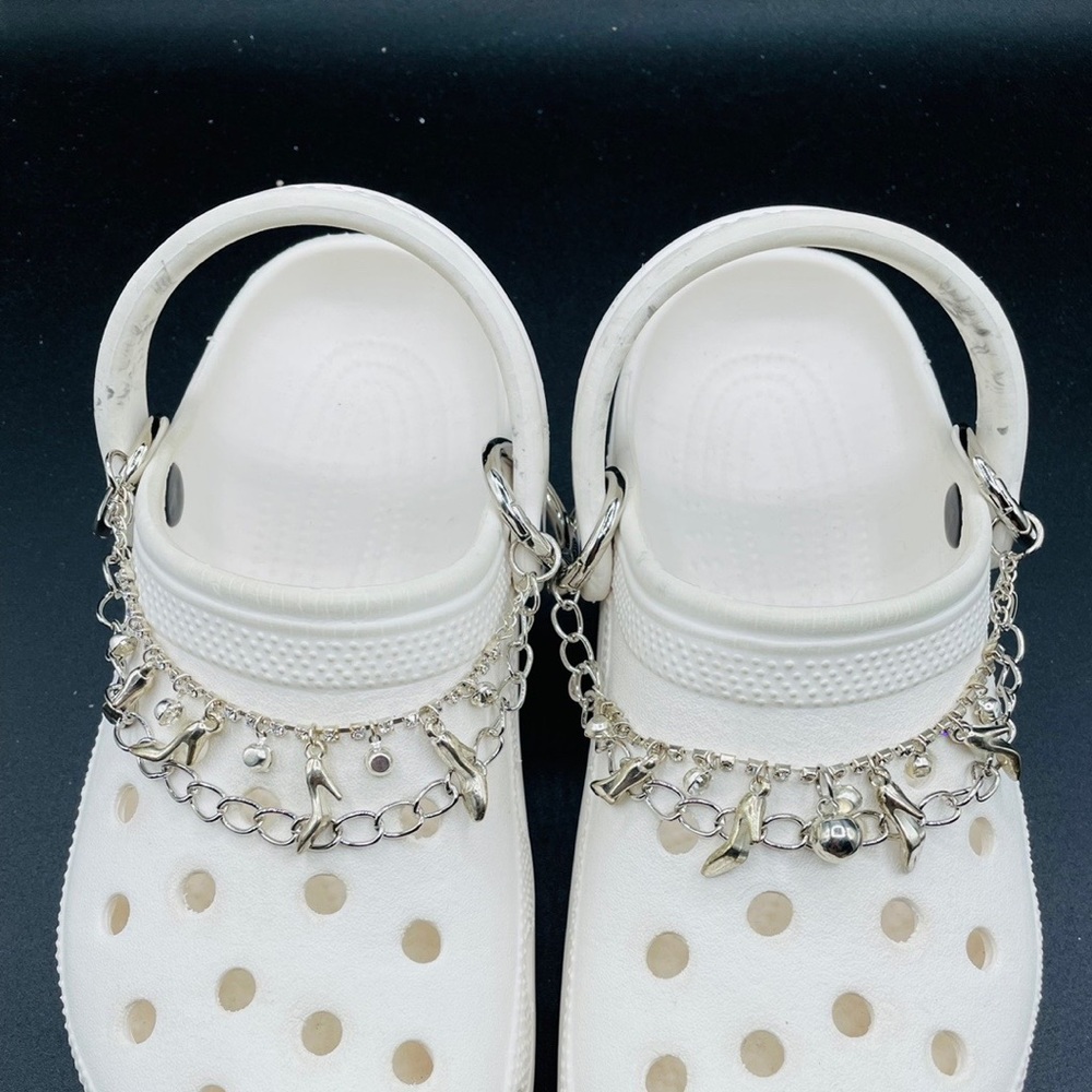 Crocs Exclusive Silver First Lady Hill Ring Chain